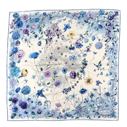Christian Dior Silk Florilegio 90 Square Scarf Blue Multicolor 1 of 3