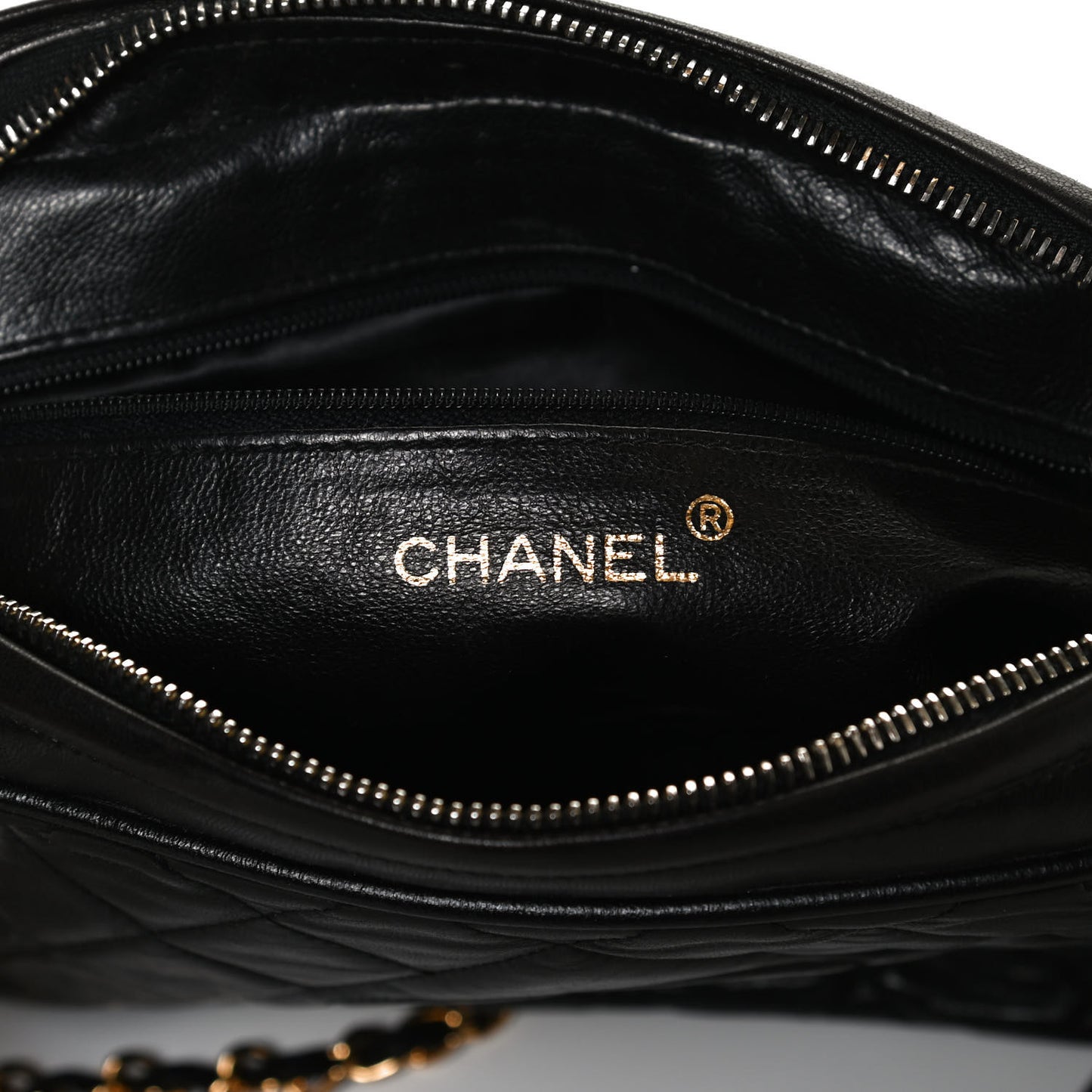 Lambskin Quilted CC Tassel Camera Case Black