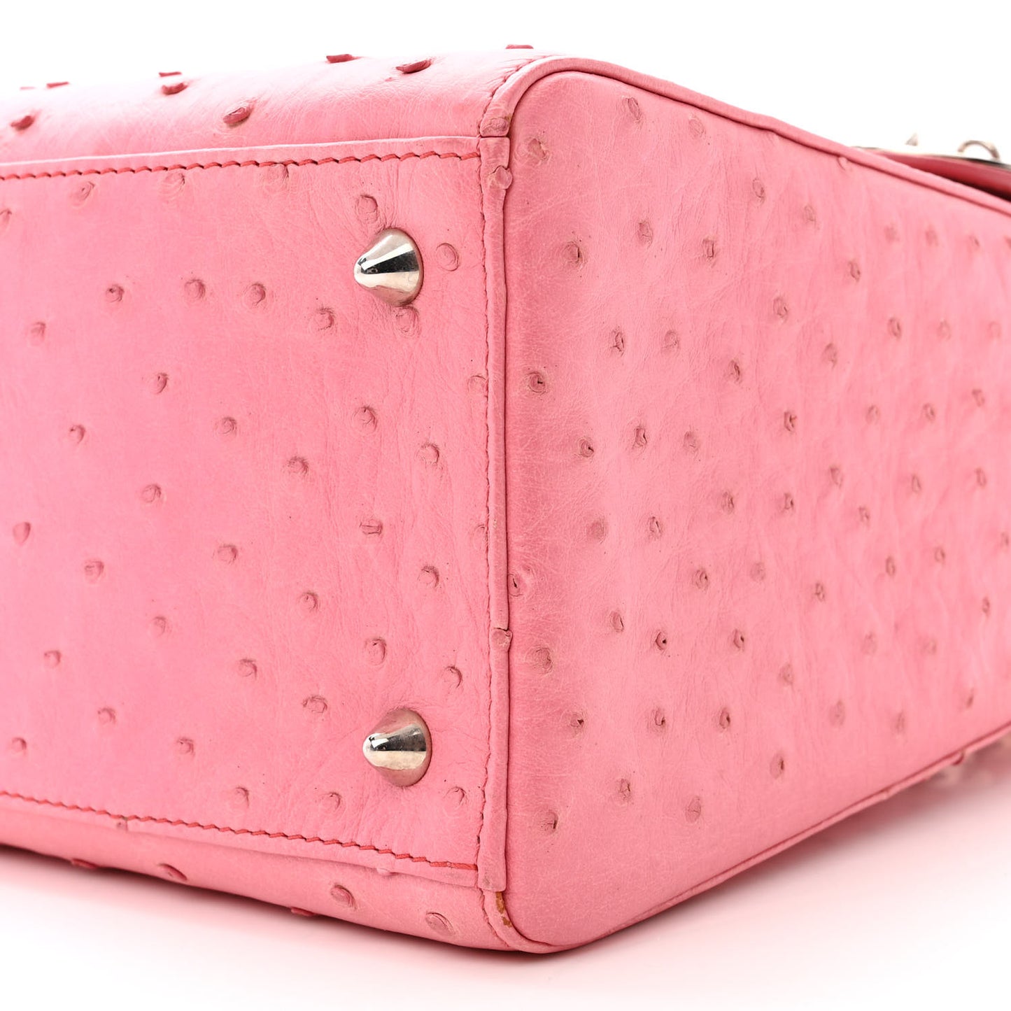 Ostrich Medium Lady Dior Pink