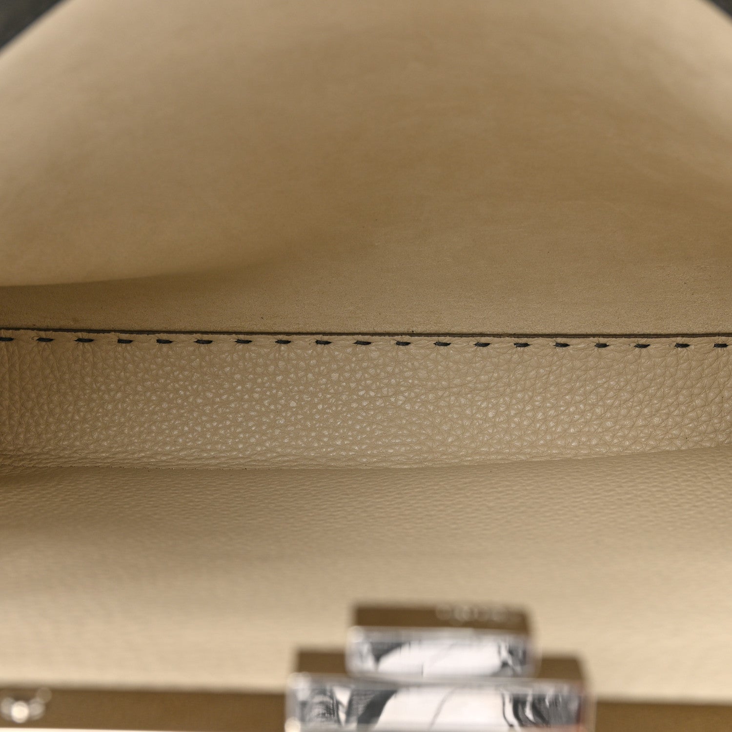 Fendi Cuoio Romano Selleria Bi-Color Medium Peekaboo Iconic Satchel Asfalto Latte 5 of 10