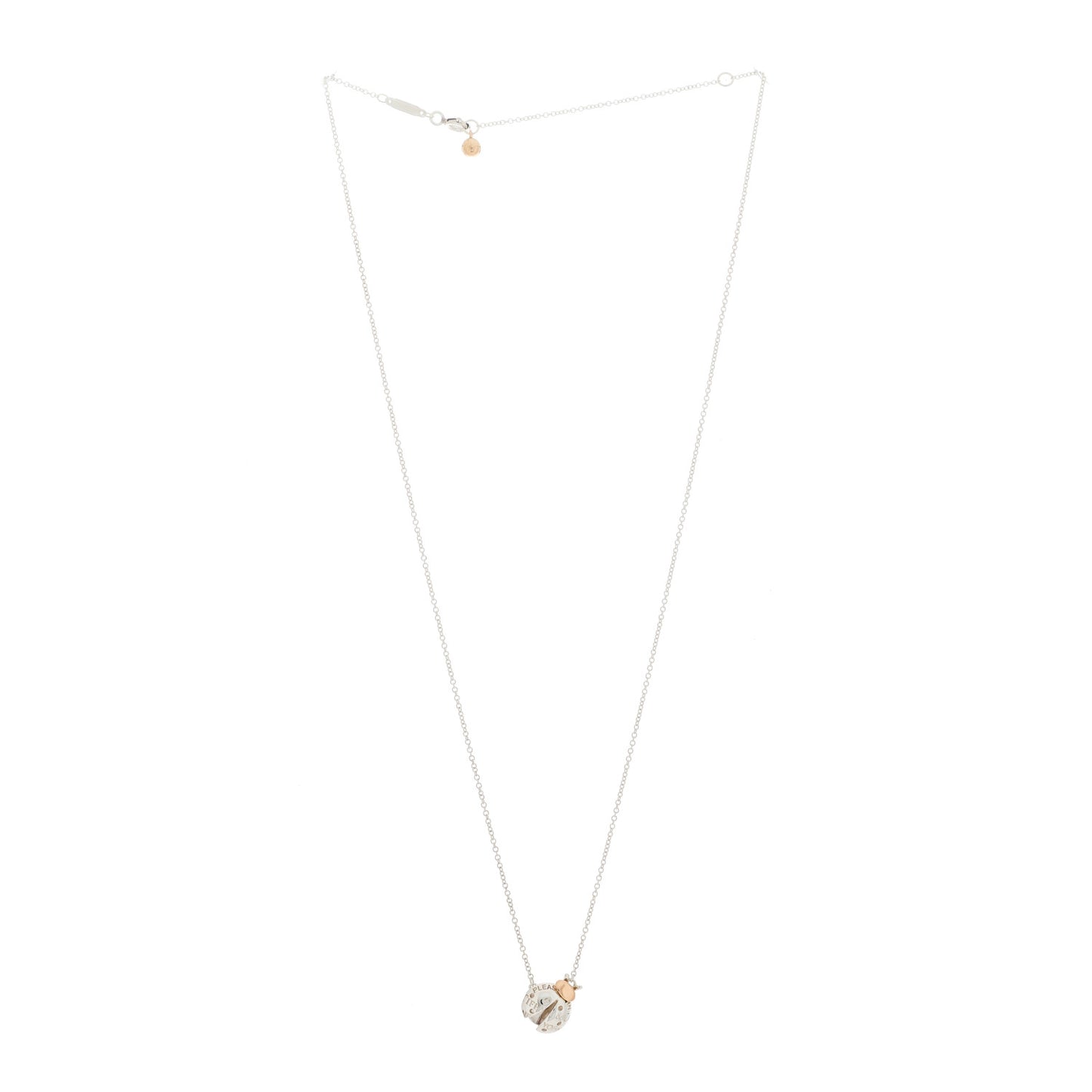 Sterling Silver 18K Rose Gold Return to Tiffany Love Bugs Ladybug Pendant Necklace
