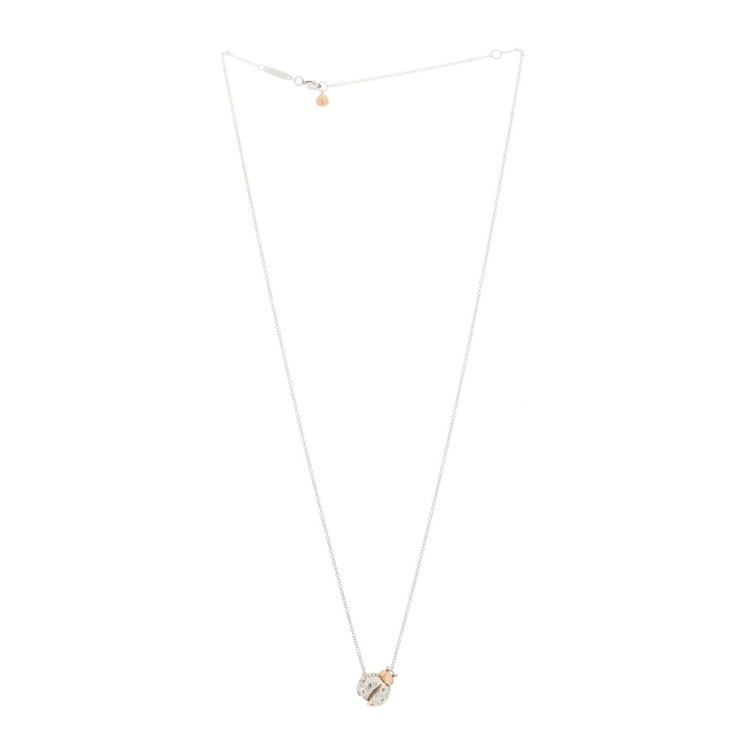 Tiffany Sterling Silver 18K Rose Gold Return to Tiffany Love Bugs Ladybug Pendant Necklace 2 of 5