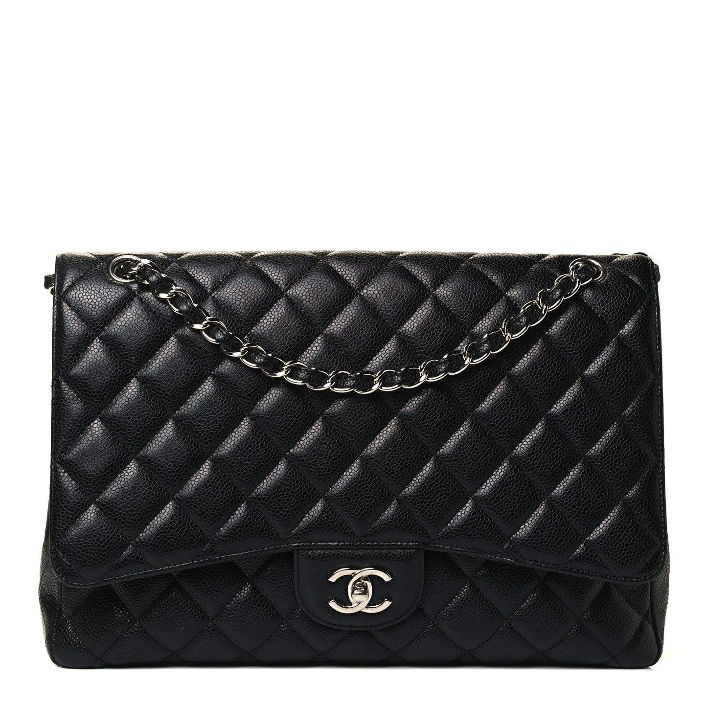 Caviar Quilted Maxi Single Flap Black