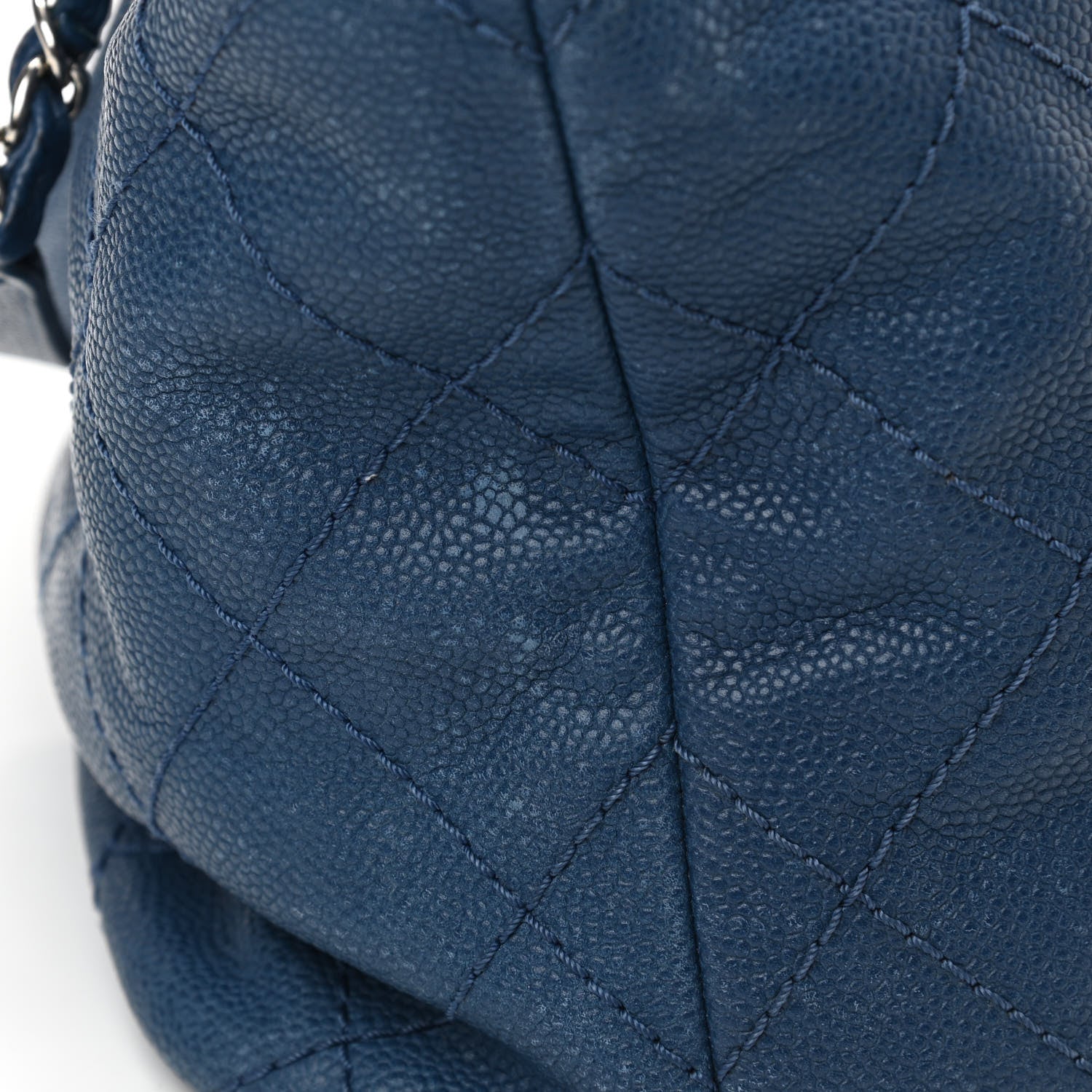 Chanel Grained Calfskin Quilted Small Daily Shopping Tote Blue 15 of 16