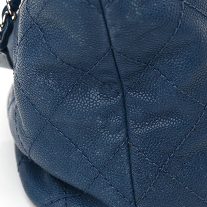Chanel Grained Calfskin Quilted Small Daily Shopping Tote Blue 15 of 16