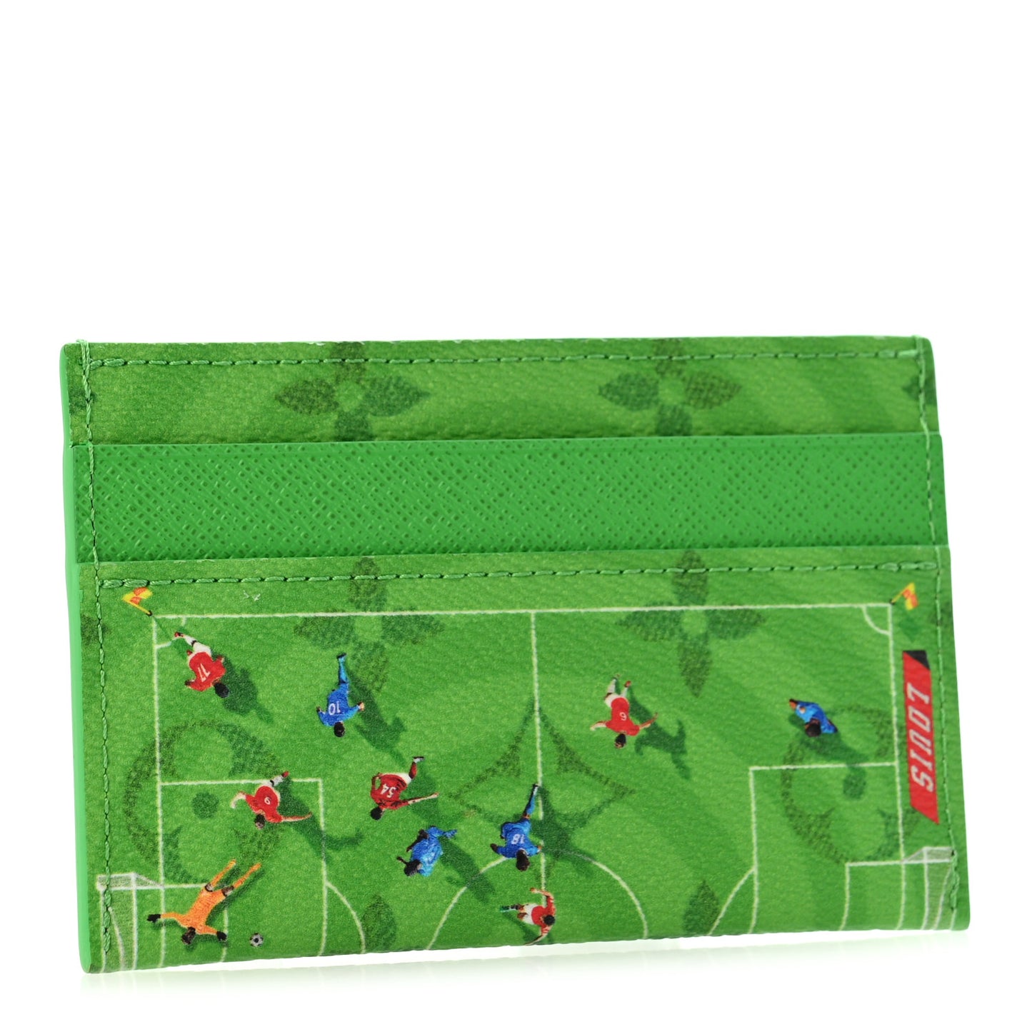 Monogram Double Card Holder Soccer Green