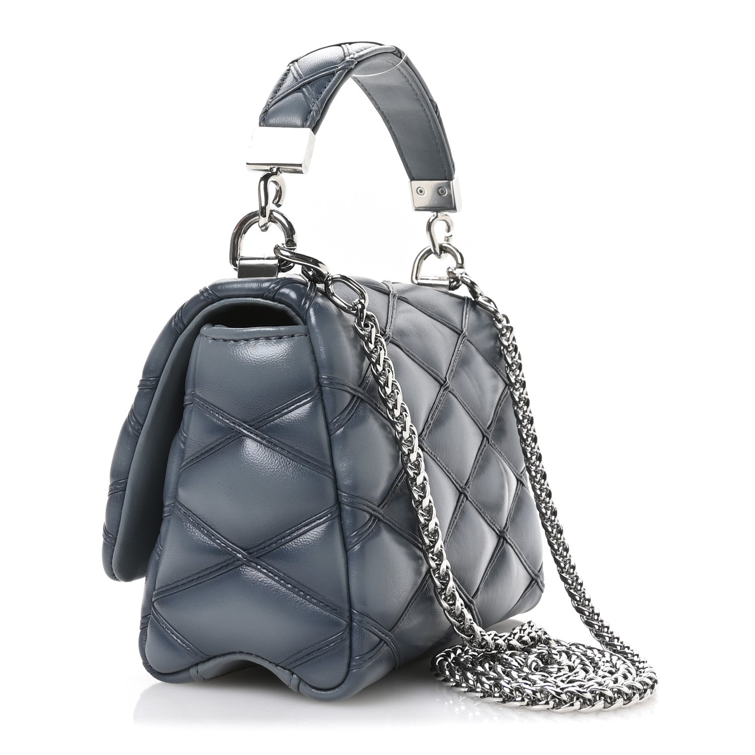 Louis Vuitton Lambskin Malletage GO-14 PM NM Denim Blue 4 of 11