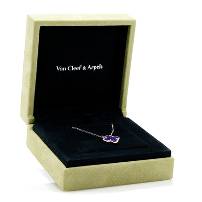 Van Cleef & Arpels 18K White Gold Sugilite Vintage Alhambra Pendant Necklace 5 of 5