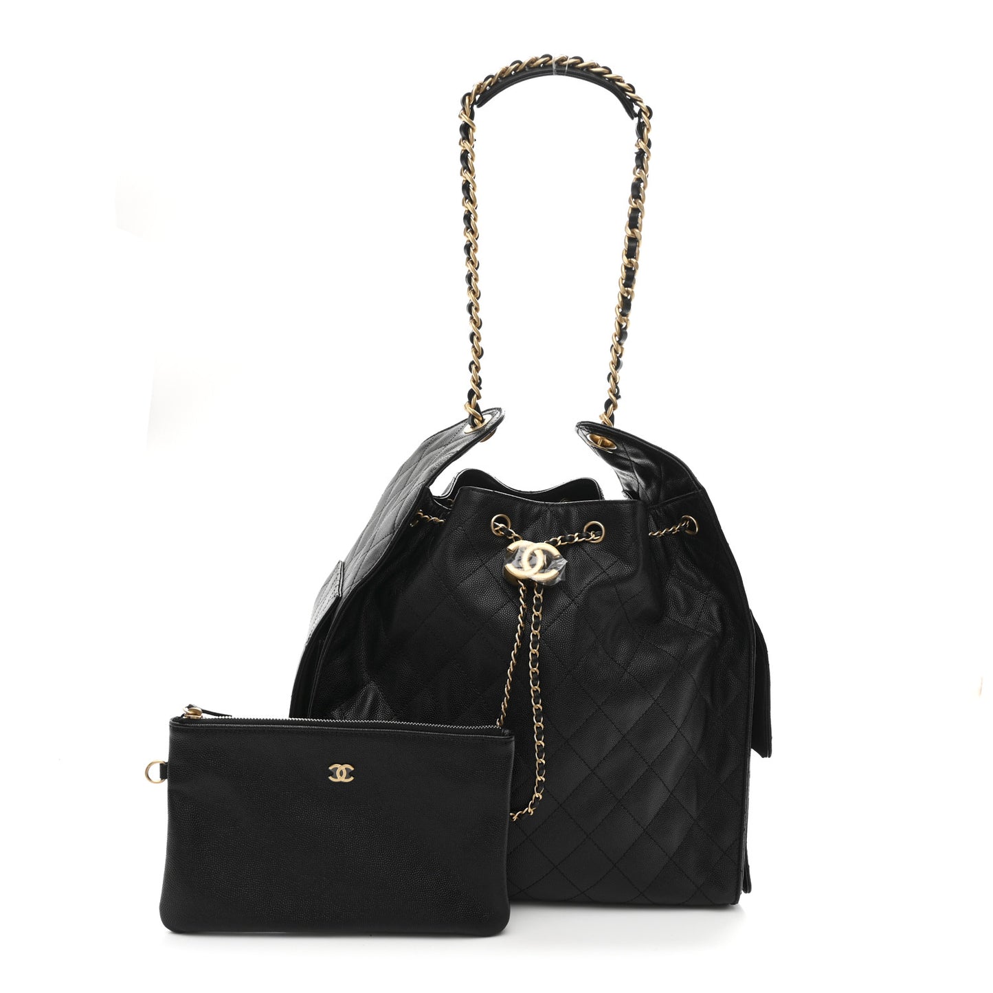 Caviar Quilted Medium Chanel 25 Handbag Black