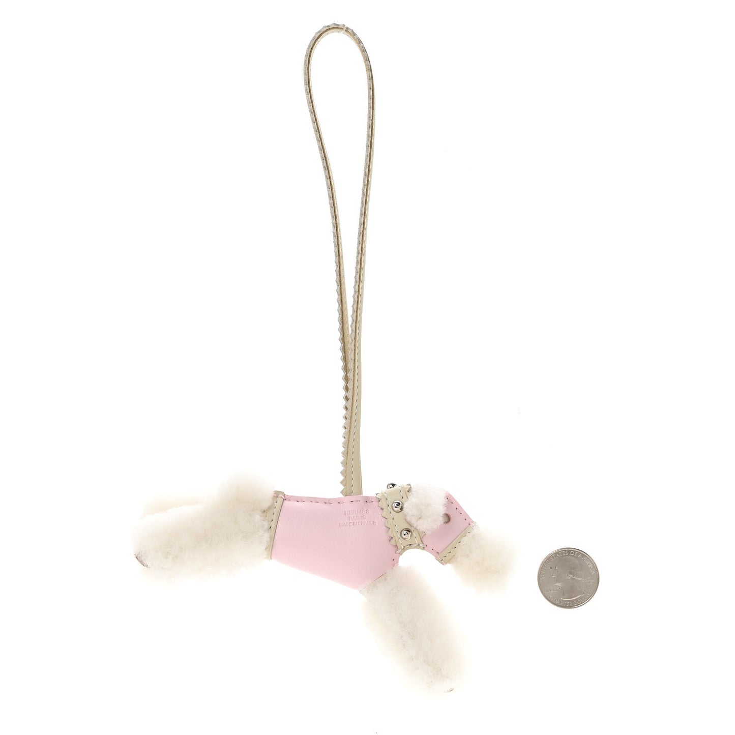 Milo Lambskin Epsom Shearling Budy Apic Charm Ecru Rose Darling