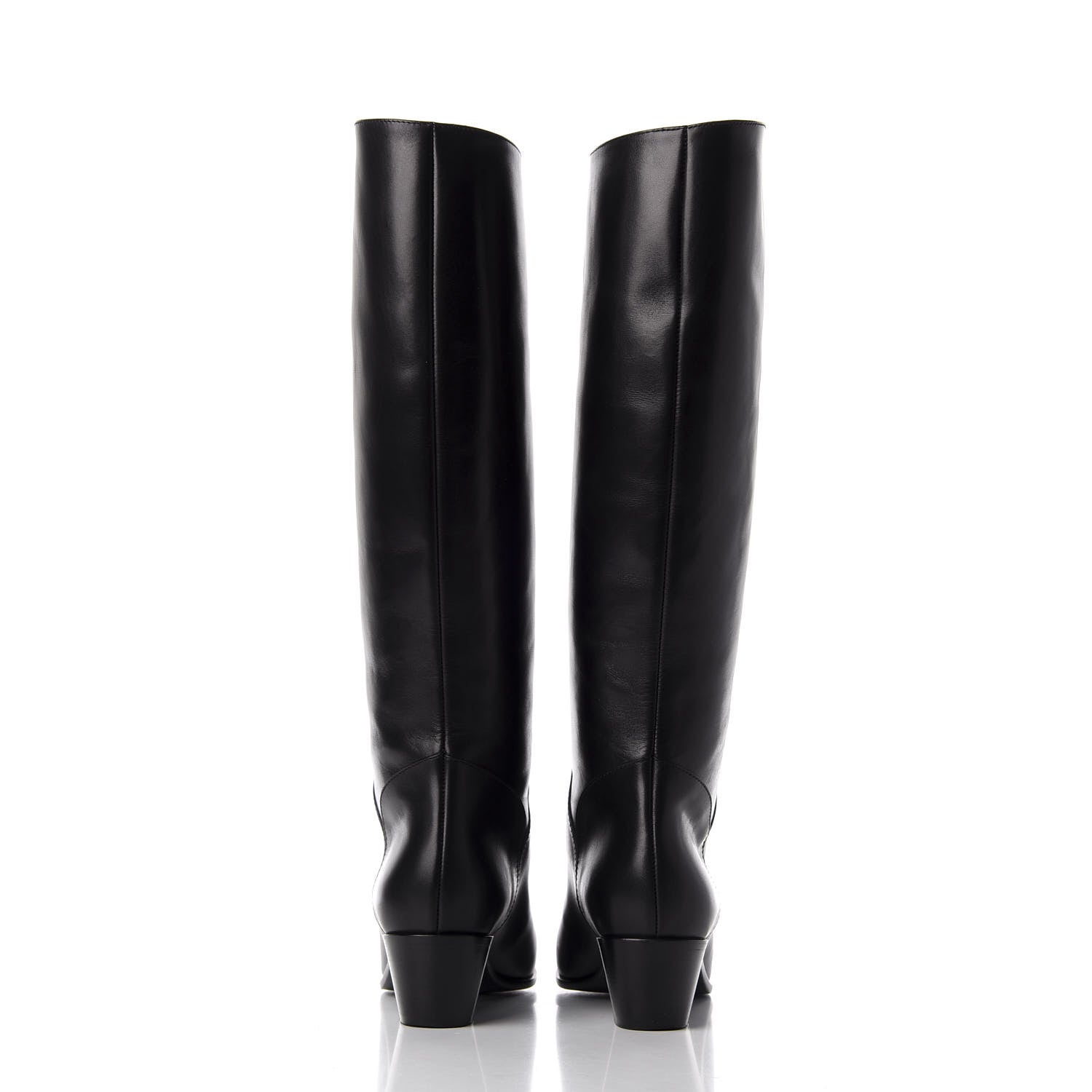 Saint Laurent Calfskin Rock Long Boots 35.5 Black 6 of 16