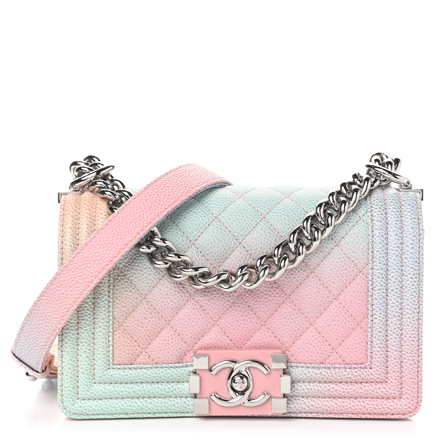 Chanel Caviar Quilted Small Cuba Rainbow Boy Flap Multicolor 1 of 10
