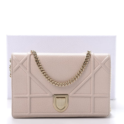 Christian Dior Grained Calfskin Diorama Wallet on Chain Pouch Nude 11 of 11