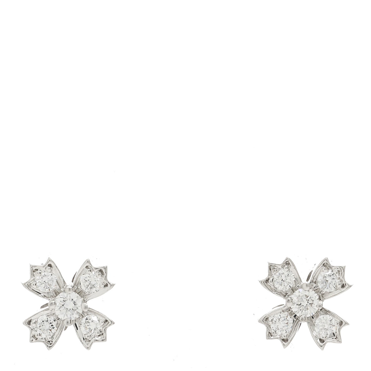 Tiffany Platinum Diamond Floret Stud Earrings 1 of 4