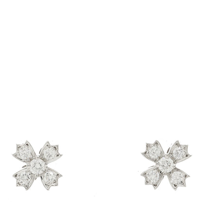 Tiffany Platinum Diamond Floret Stud Earrings 1 of 4