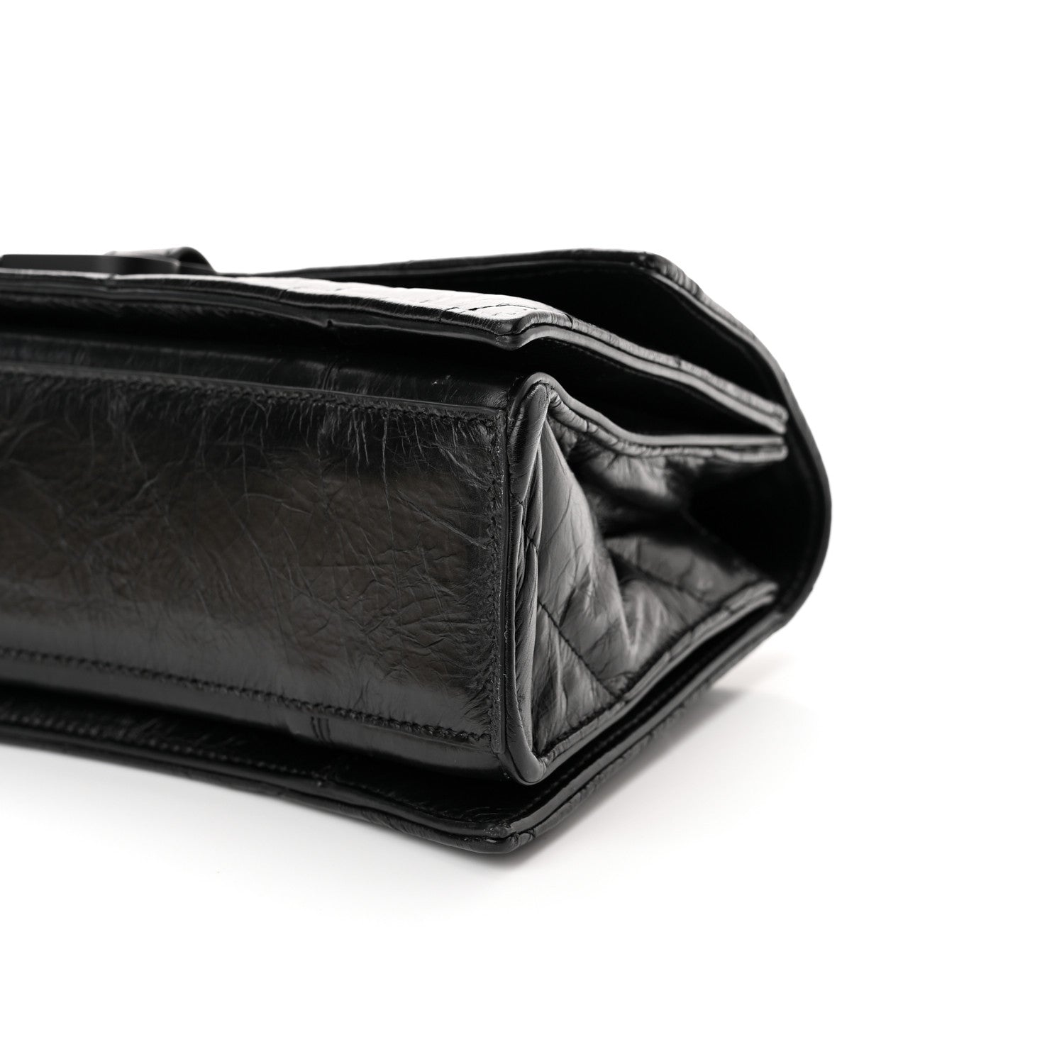 Balenciaga Crushed Calfskin Quilted Matte Black Hardware Small Crush Chain Bag Black 9 of 9