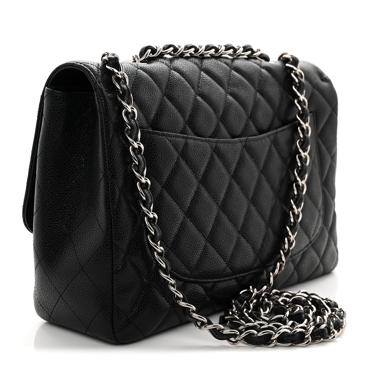 Caviar Quilted Jumbo Single Flap Black