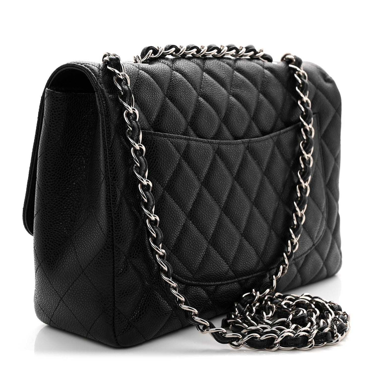 Chanel Caviar Quilted Jumbo Single Flap Black 3 of 12