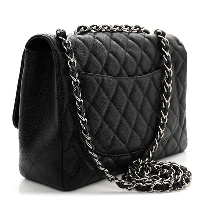 Chanel Caviar Quilted Jumbo Single Flap Black 3 of 12
