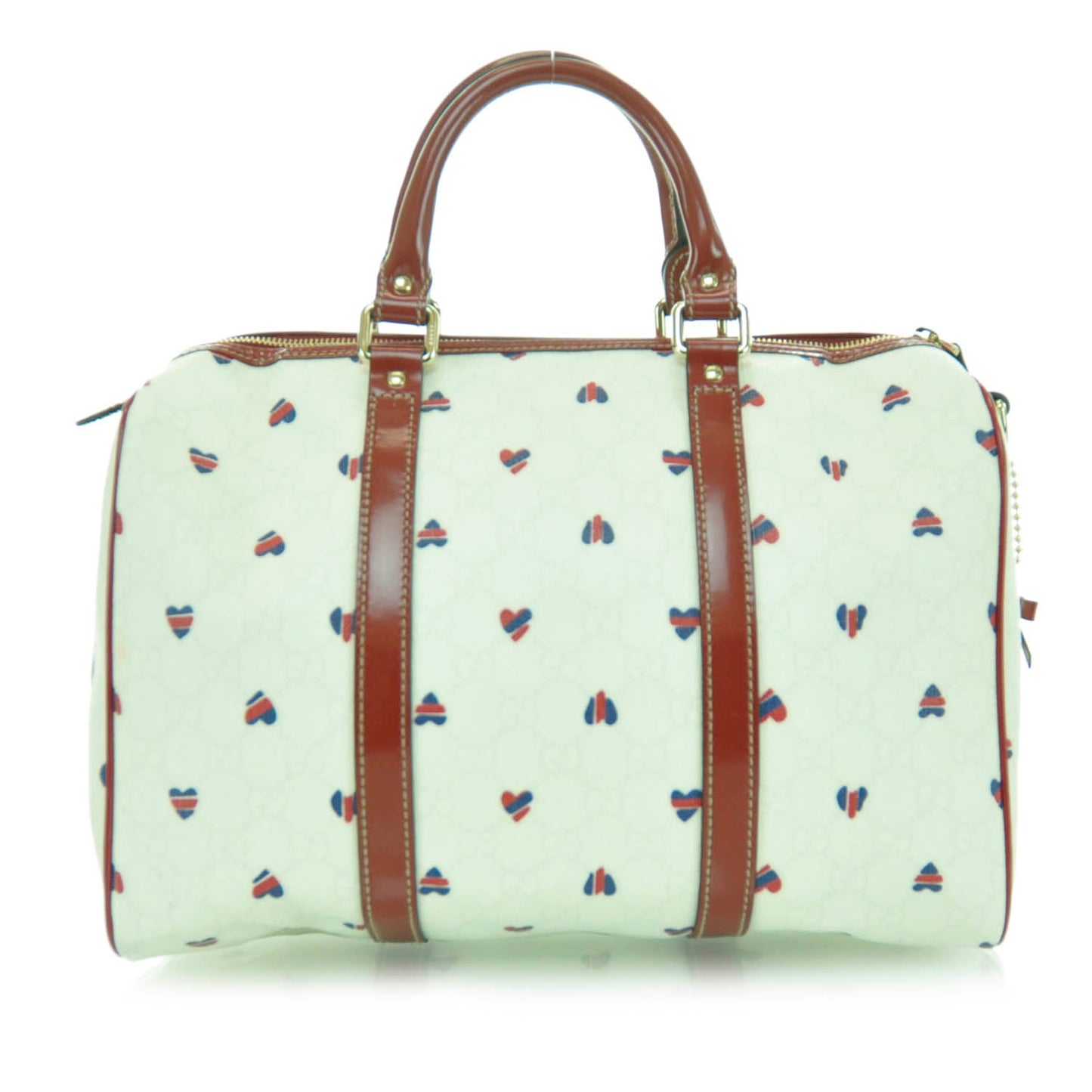 GG Plus Monogram Hearts Small Joy Boston White Red