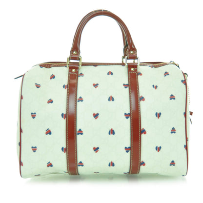 Gucci GG Plus Monogram Hearts Small Joy Boston White Red 3 of 10