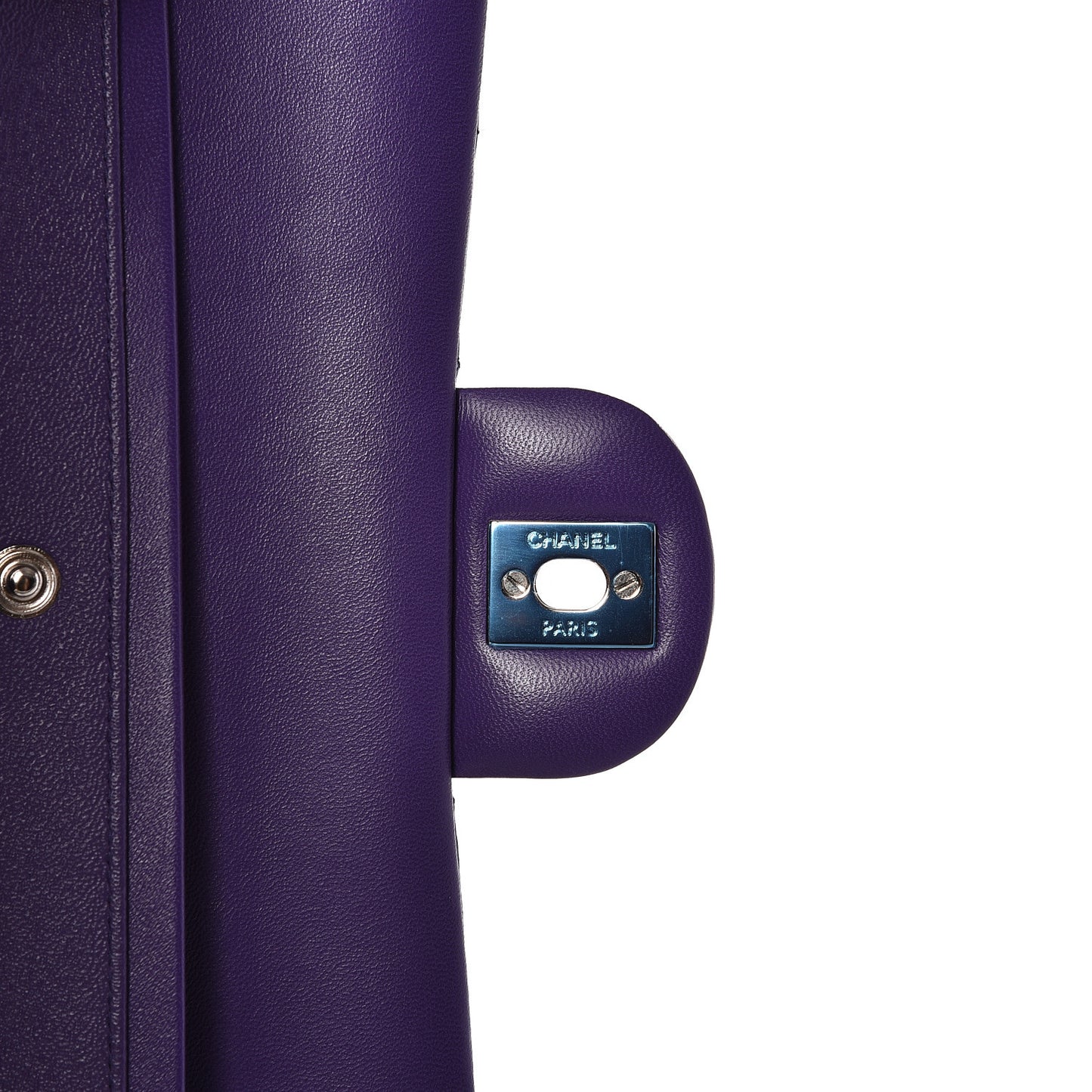 Lambskin Quilted Medium Double Flap Purple