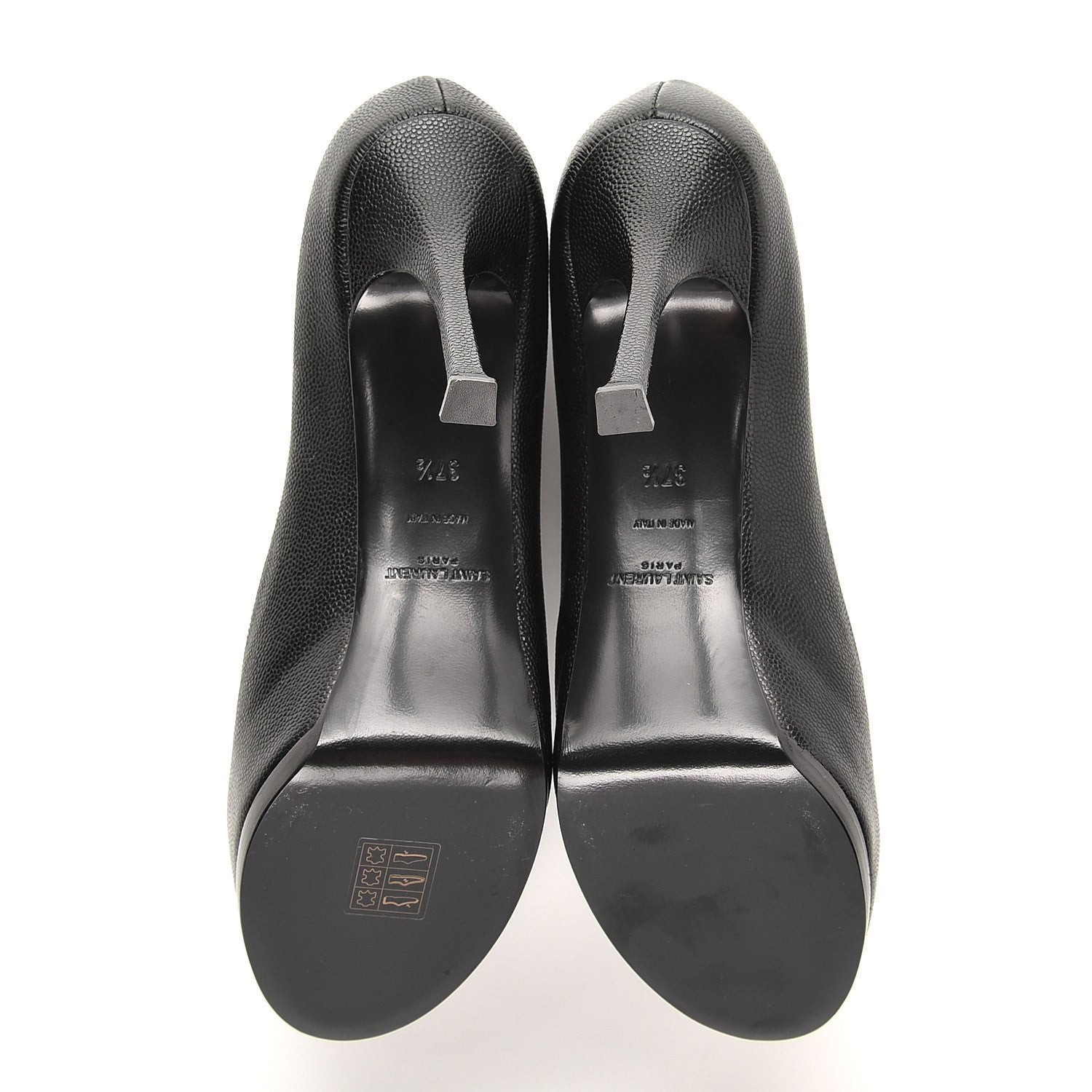 Saint Laurent Vernigolf Tribute Two 80 Platform Pumps 37.5 Black 5 of 9