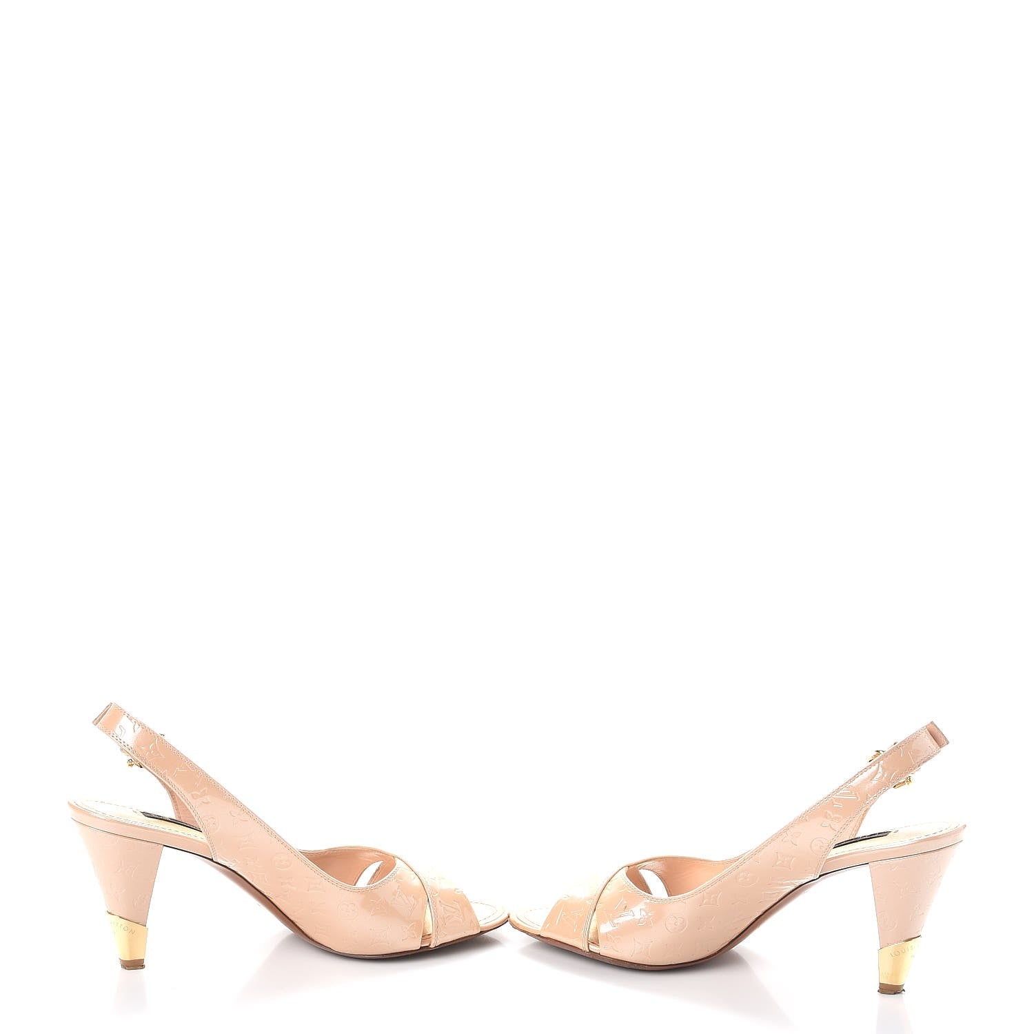 Louis Vuitton Vernis No Doubt Slingback Heels 36.5 Rose Poudre 5 of 11