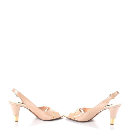 Louis Vuitton Vernis No Doubt Slingback Heels 36.5 Rose Poudre 5 of 11