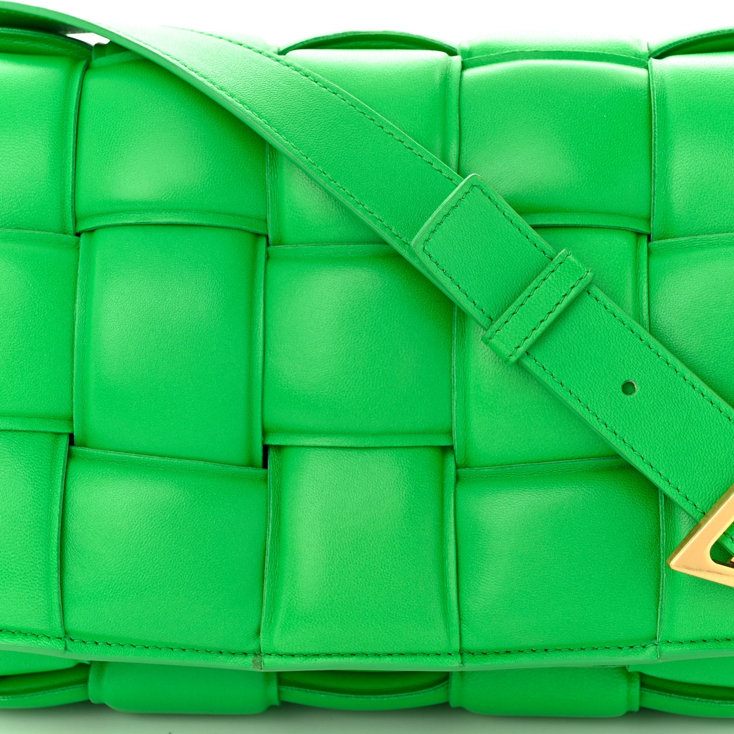 Nappa Maxi Intreccio Padded Cassette Crossbody Bag Parakeet