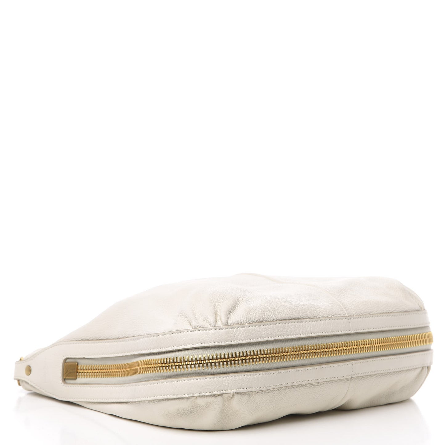 Calfskin Zip Hobo White