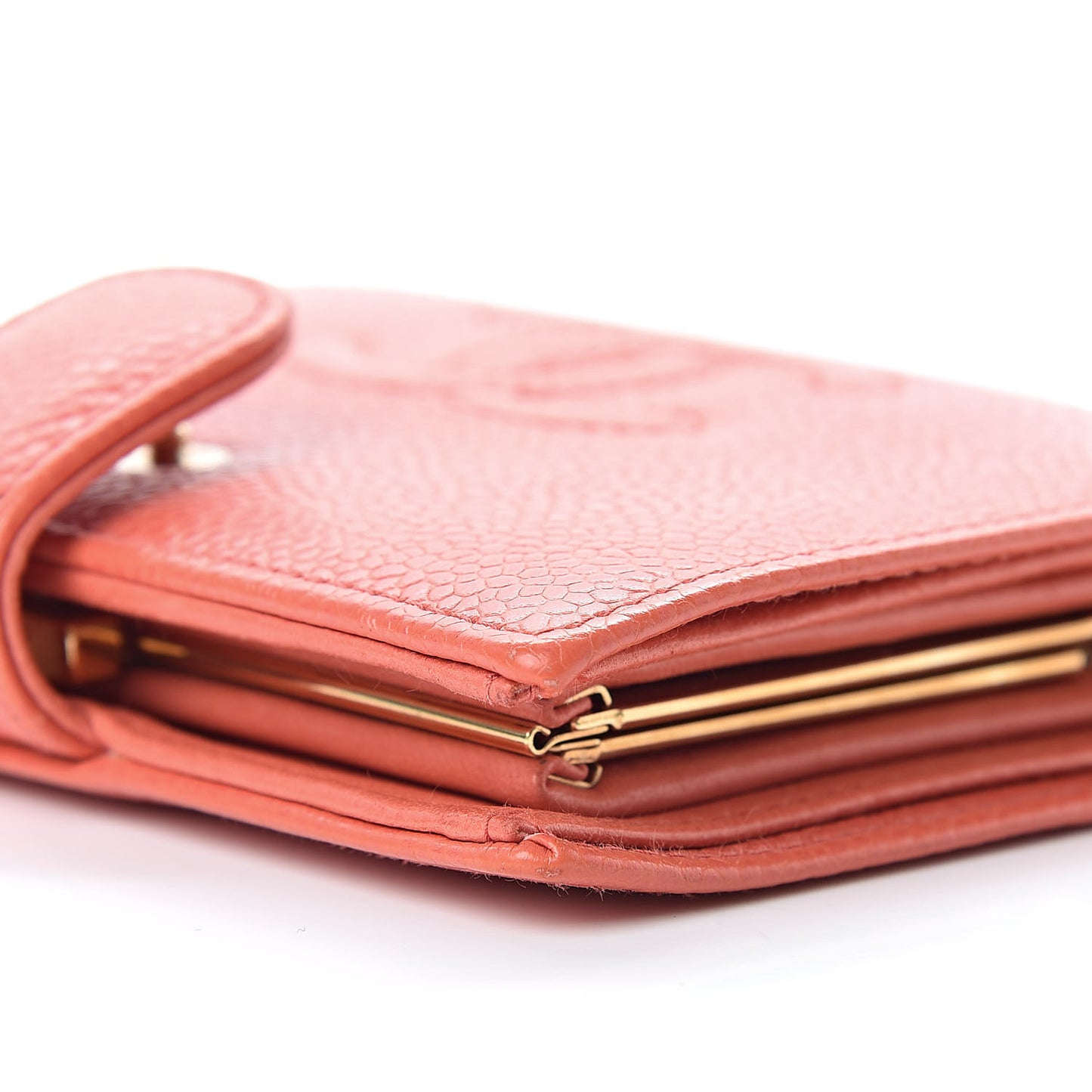 Caviar Timeless CC Zipped Pocket Wallet Light Red