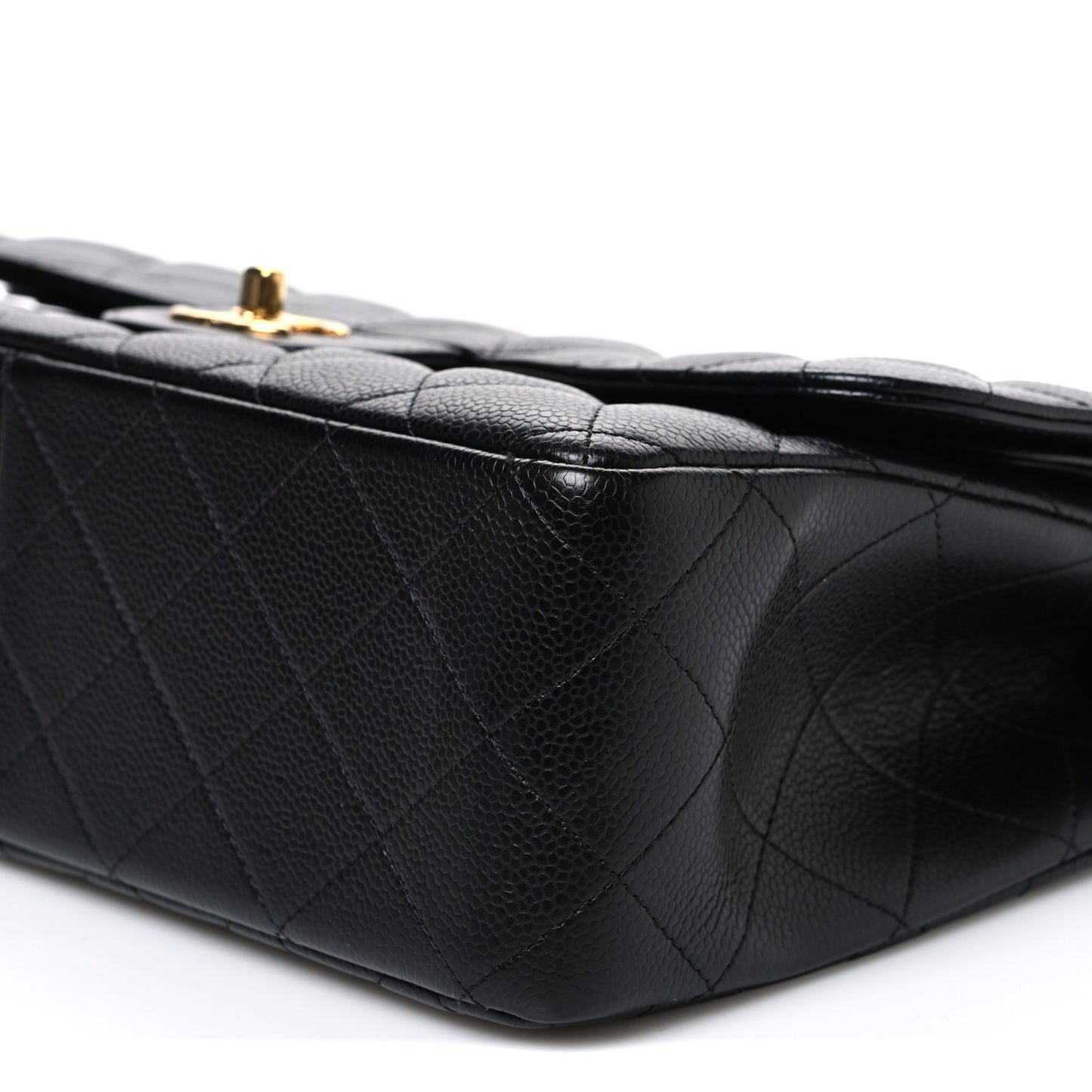 Caviar Quilted Jumbo Double Flap Black