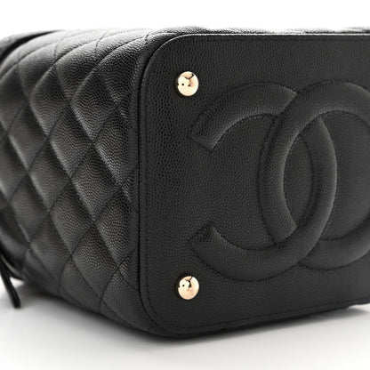 Chanel Caviar Quilted Small Top Handle Vanity Case With Chain Black 9 of 10