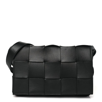Bottega Veneta Lambskin Maxi Intrecciato Cassette Crossbody Bag Black 1 of 10