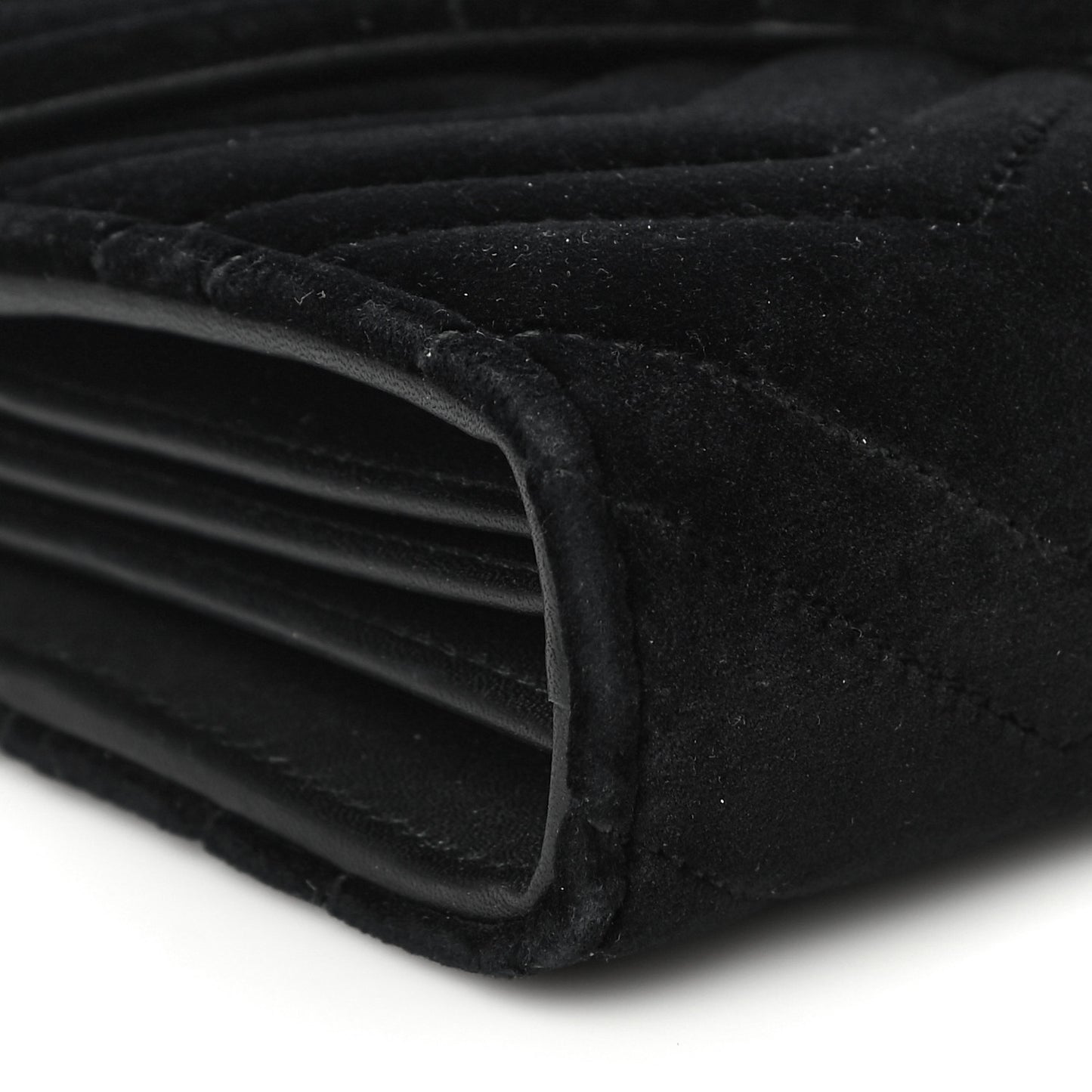 Velvet Matelasse GG Marmont Chain Wallet Black
