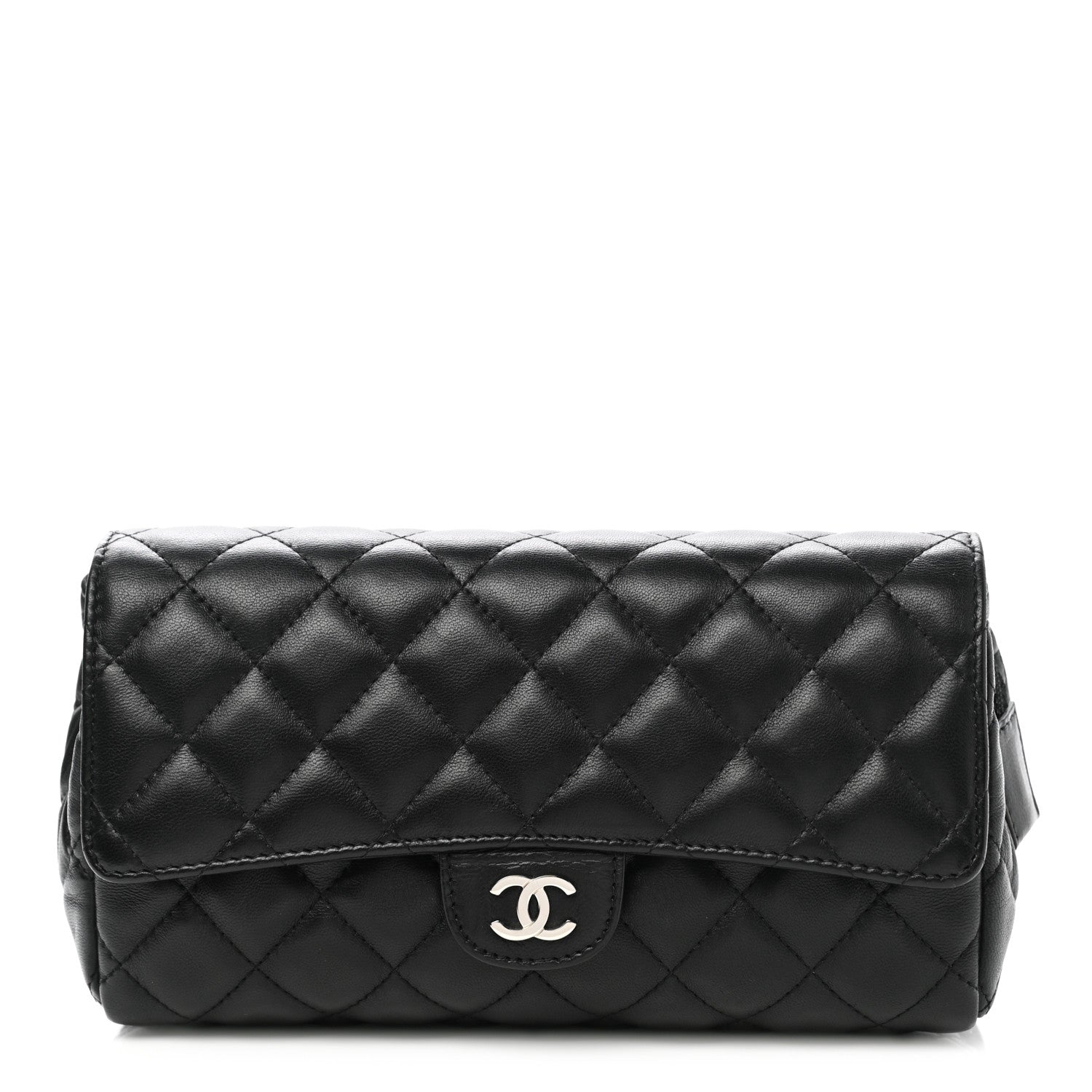 Chanel Lambskin Quilted Flap Cosmetic Case Black 1 of 11