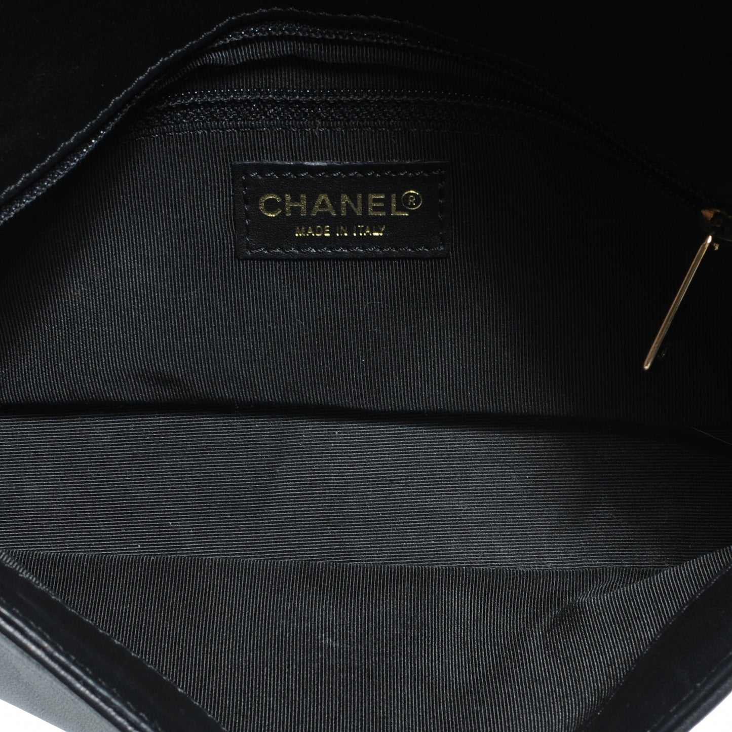 Lambskin Chocolate Bar Quilted CC Flap Black