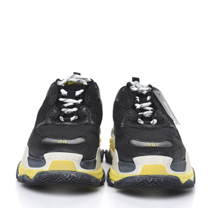 Balenciaga Fabric Mesh Womens Triple S Sneakers 38 Black Yellow 2 of 7