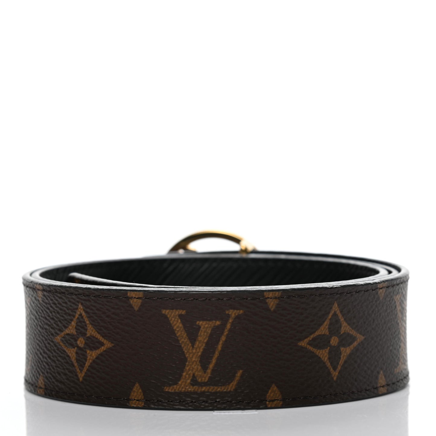 Monogram Epi 35mm LV Circle Reversible Belt 80 32 Black