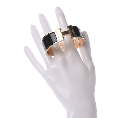 Hermes Enamel Wide Clic Clac H Bracelet PM Black 2 of 5