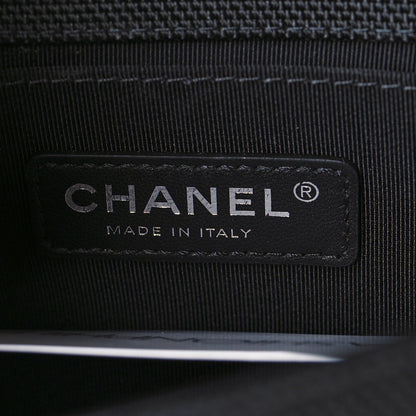 Chanel Canvas Quilted Medium Fluo Boy Flap Black Grey Yellow 6 of 9