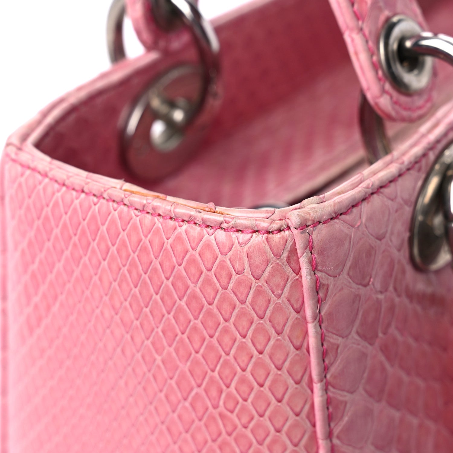Christian Dior Python Medium Lady Dior Pink 17 of 25