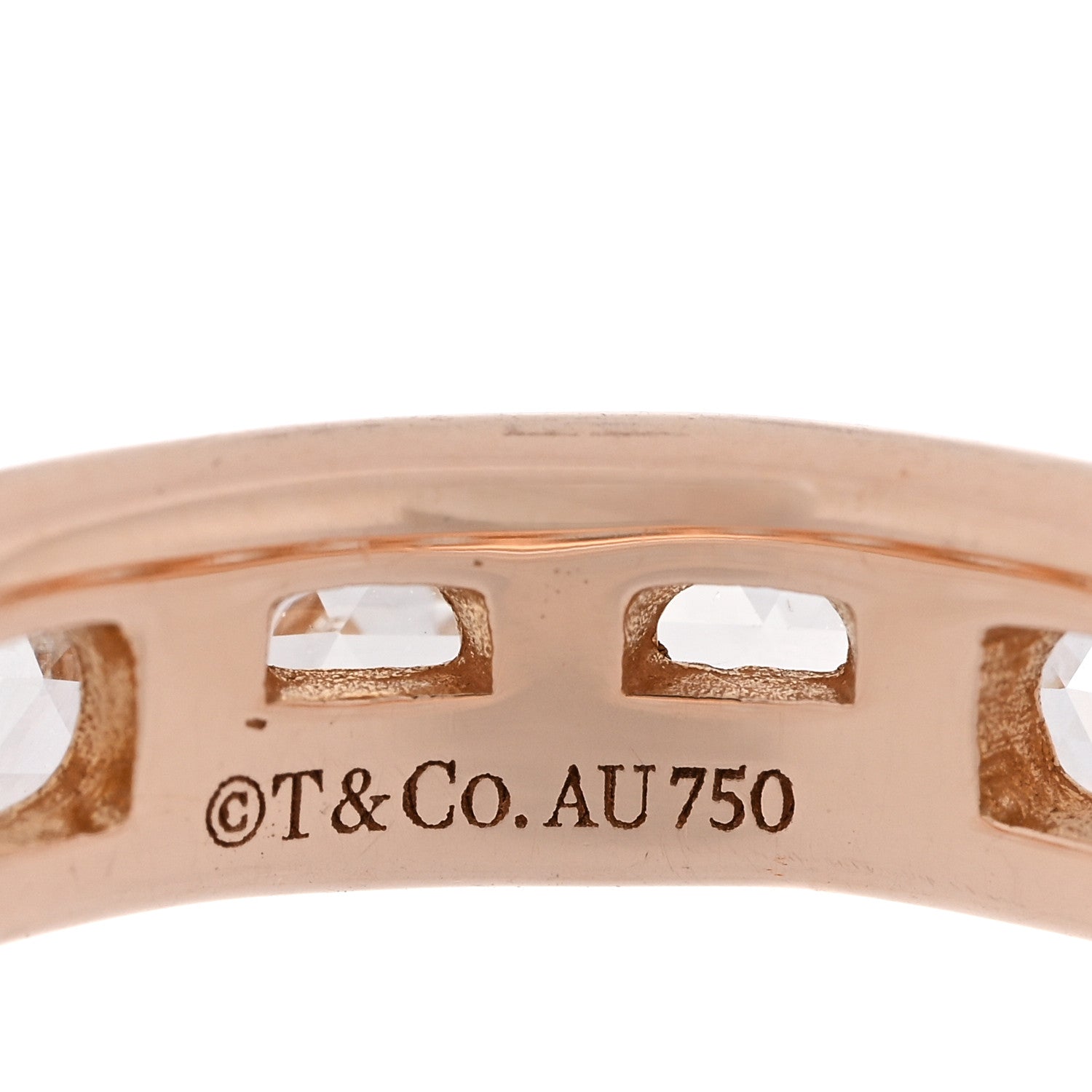 Tiffany 18K Rose Gold Diamond Metro Rose Cut Eternity Band Ring 47 4 4 of 5