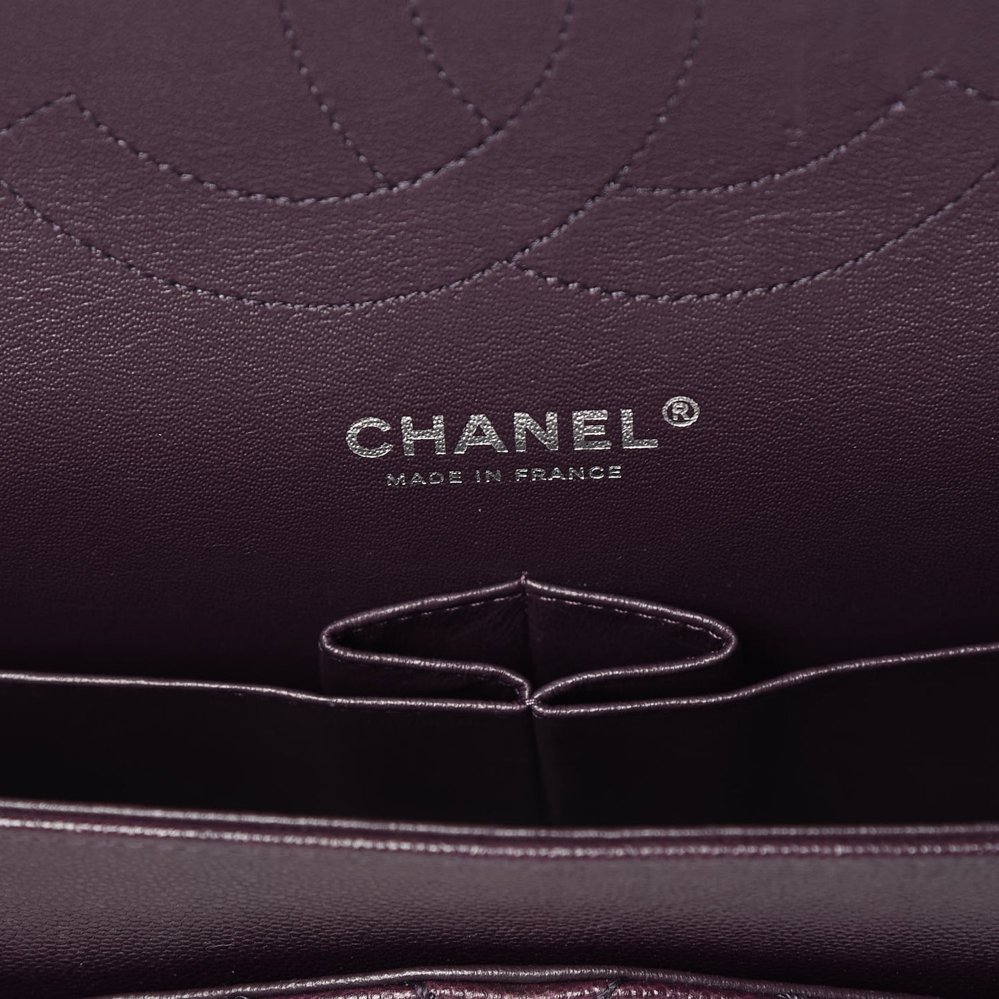 Caviar Quilted Jumbo Double Flap Dark Purple