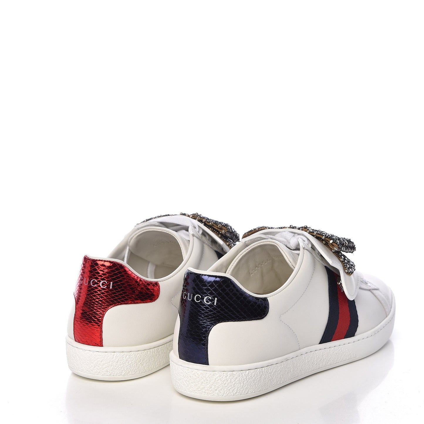 Calfskin Ayers Web Womens Ace Bow Lace Sneakers 38.5 White