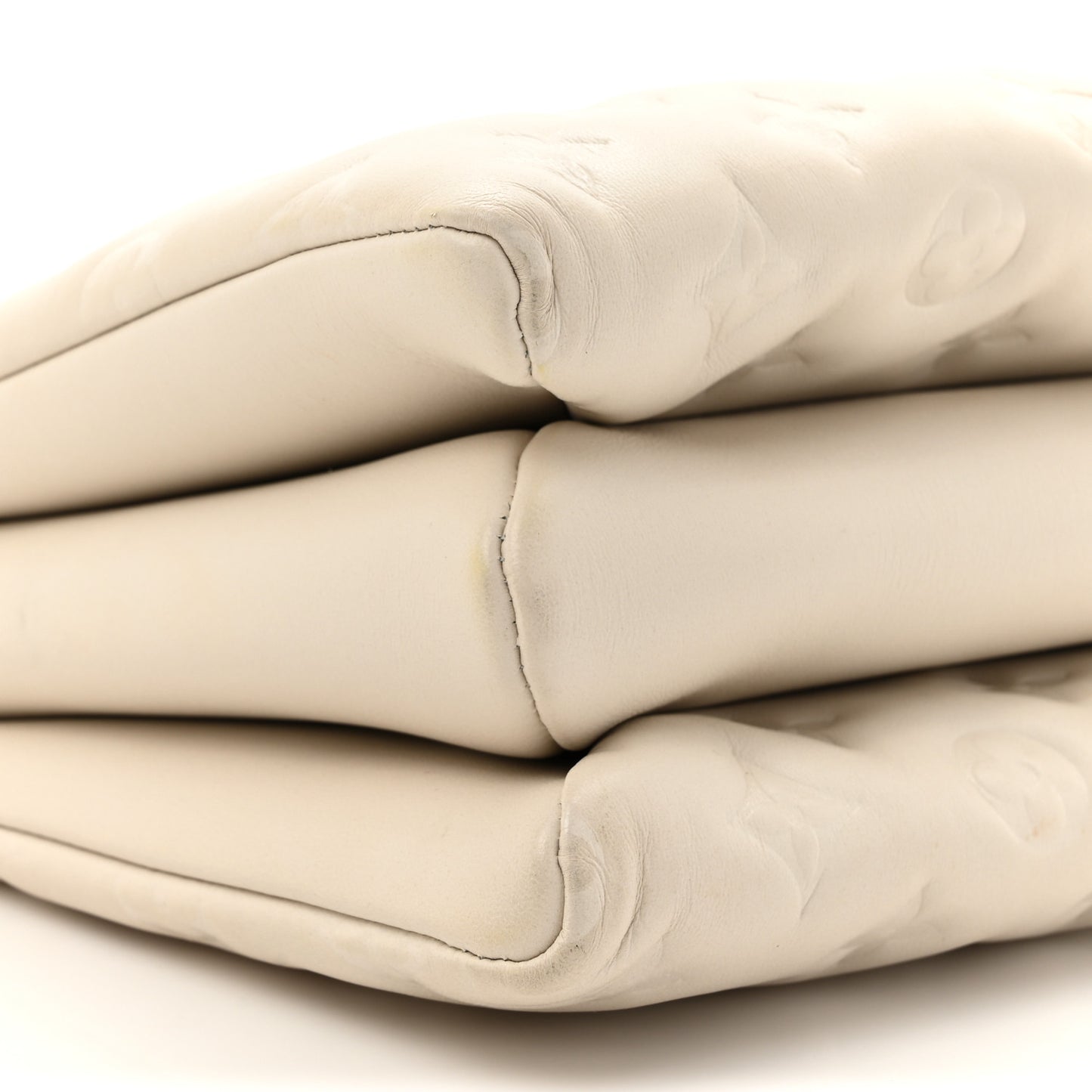 Lambskin Embossed Monogram Coussin PM Beige Cream