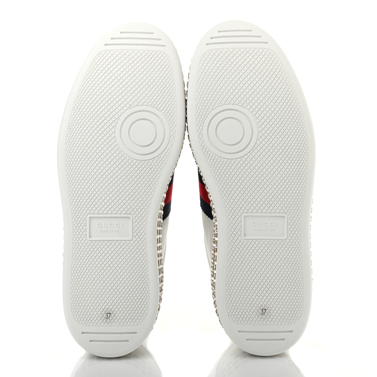 Calfskin Crystal Web Bee Embroidered Womens Ace Platform Sneakers 37 White