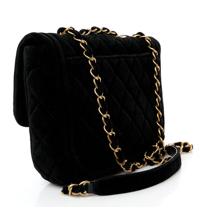 Chanel Velvet Quilted Double Frame Flap Black 3 of 11