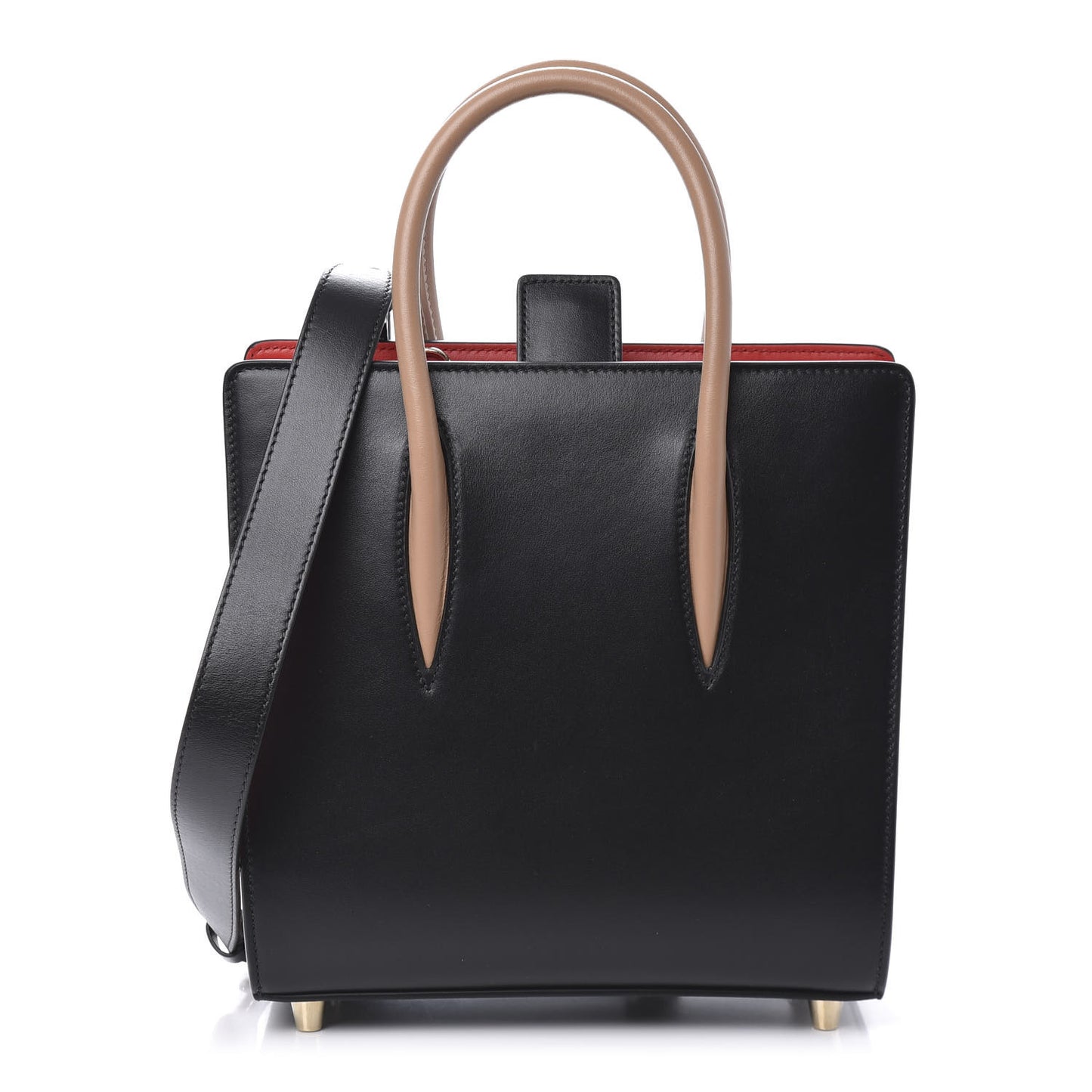 Calfskin Patent Leopard Studded Small Paloma Black
